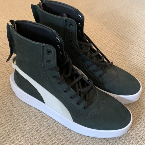 Puma XO Black and White High-Top Athletic Shoes - Picture 3 of 6